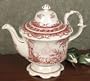 RED TOILE kitchen PORCELAIN TEAPOT tea pot toille NEW