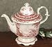 Kitchen & Housewares : Elegant Red Toile Teapot For Teas, Dining and Kitchen Decor