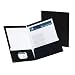 Oxford Laminated Black 100 Sheet Capacity Two-Pocket Portfolios 25 Count (51706)