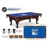 8' Licensed Logo Pool Table Leg Style: Bridgeport, Finish: Brandywine, Team: New York Rangers