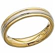 18K Yellow Gold and Platinum Comfort Fit Men's Wedding Band