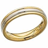 18K Yellow Gold and Platinum Comfort Fit Men's Wedding Band
