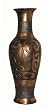 Tall carved porcelain vase - 20" Ancient Bronze design
