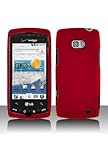 GTMax Red Rubber Hard Snap On Crystal Cover Case for Verizon LG Ally VS740  ....