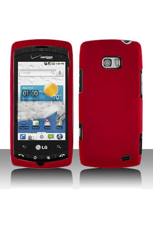 Best Price GTMax Red Rubber Hard Snap On Crystal Cover Case for Verizon LG Ally VS740 CDMA Cell Phone
