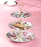 3 TIER PORC.SERVERS FLORAL