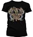Samurai and Dragons Juniors Tattoo T-shirt, Old School Tattoo Design Juniors Tee, Small, Red