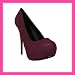Women's Qupid Purple Suede Snake Print Hidden Platform Stiletto Pumps (Neutral107x)