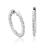 14k White Gold Inside-Out Hoop Diamond Earrings (GH, I1-I2, 0.52 carat)