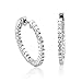 14k White Gold Inside-Out Hoop Diamond Earrings title=