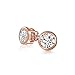 Simple Classic Bezel Set Cubic Zirconia AAA CZ Round Solitaire Stud Earrings For Women Rose Gold Plated .925 Sterling Silver 6MM