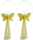 Yellow Jewel Butterfly Curtain Holder Tieback Pair / Set tiebacks tie backs girls nursery room decor