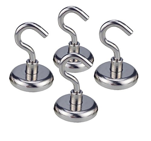 (4 pack) 40+ pound pull | heavy duty neodymium magnetic…