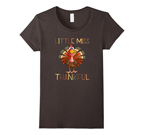 Kids Little Miss Thankful Girls Thanksgiving Turkey T-Shirt