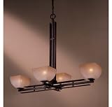 Minka Lavery 1274-357, Lineage Glass 1 Tier Chandelier Lighting, 4 Light, 400 Total Watts, Iron