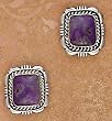 Sterling Silver and Sugilite Post Earrings, #TP117