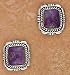 Southwestern Native American Handmade Sugilite and Sterling Silver Square Post Earrings, #TP117