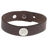 OM Leather Bracelet with Sterling Silver