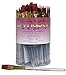 Dynasty C-200 Fine Ruby Synthetic Short Handle Brushes - Assorted Sizes - Set of 72 - Clear
