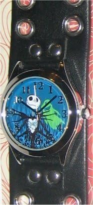 #41578 Men's Nightmare Before Christmas Jack Skellington Leather Strap Watch