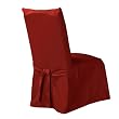 Sure Fit Cotton Duck Long Dining Room Chair Slipcover - Claret