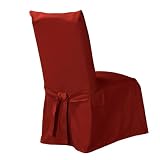 Sure Fit Cotton Duck Long Dining Room Chair Slipcover - Claret by Sure Fit