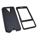 Premium Black Rubberized Coated Design Snap-On Hard Cover Protector Case (Smooth Back, no extra belt clip holes) for HTC FUZE / Touch Pro GSM