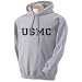 USMC Marines Hooded Sweatshirt - Military Style Physical Training Sweatshirt in Gray
