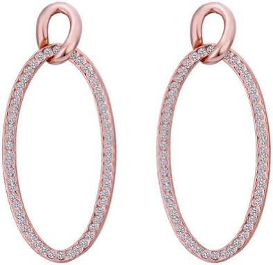 DUMAN 18k Rose Gold Plated Big Ring Earrings Health Jewelry Nickel Free Rhinestone Austrian Crystal Swarovski Element Crystal