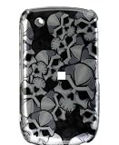 Black Skull Snap on Hard Skin Faceplate Cover Case for Blackberry Curve 8520