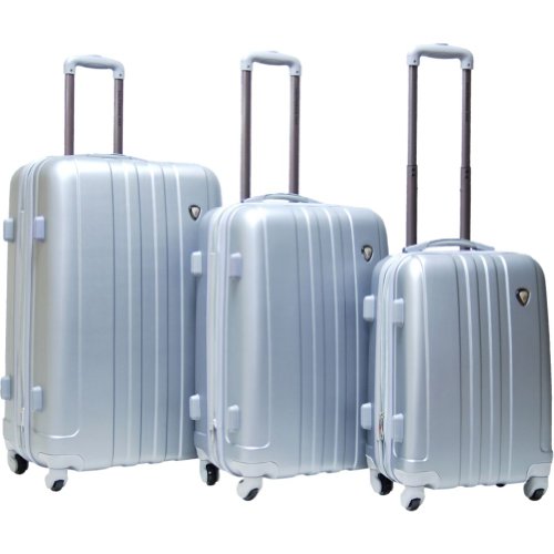 CalPak Lombardi 3 Piece Exp. Hardside Luggage Set (Silver)