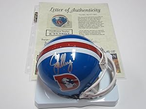 John Elway Denver Broncos Signed Autographed Mini Helmet Authentic Certified Coa