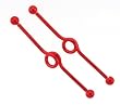 Red Anodized Stainless Steel Industrial - 14 Gauge - 1.875 Inches Length - Sold as a Pair