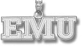 Eastern Michigan Eagles Solid Sterling Silver ''EMU'' 3/8'' Pendant