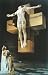 Salvador Dali (Crucifixion (Corpus Hypercubus)) Black Wood-Mounted Art Poster Print - 22 X 28