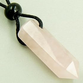 Lucky Crystal Point Pendant Necklace in Rose Quartz Gemstone