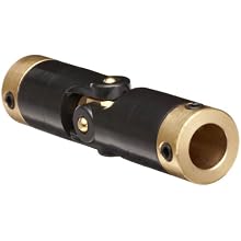 Huco 103.13.2424.Z Size 13 Huco-Pol Single Universal Joint With Brass Yoke, Acetal, Inch, 0.25" Bore A, 0.25" Bore B, 0.51" OD, 1.82" Length