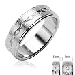 316L Surgical Stainless Steel Rings/Brushed Center/Dia Cut xxx