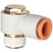 SMC KQ2V Push-to-Connect Tube Fitting, Universal Elbow, PBT & Brass Body, Tube OD x NPT Male, Hex Head, With Sealant, Inch