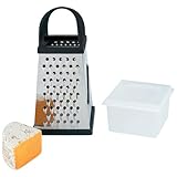 New Chef Secret Jumbo 4-Sided Stainless Steel Grater Plus Storage Container ....