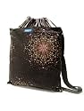 Yukiko Sato V3SL HANABI Tree of Vela Oversized TESAGE purse, Style 3S, Matching Light Brown Shoulder Strap, Cotton Canvas, Sling Shoulder bags with Japanese Drawstring Closure Top,