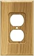 Brainerd 64665 Wood Square Single Duplex Outlet Wall Plate / Switch Plate / Cover, Medium Oak