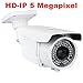 GW Security 5 Megapixel 2592 x 1920 Pixel Super HD 1920P High Resolution Network PoE 1080P Security Bullet IP Camera with 6-22mm Varifocal Zoom Len and 72Pcs IR LED up to 196FT IR Distance