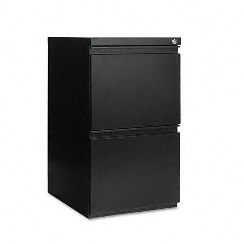 Alera PB542819BL Two-Drawer Mobile Ped File w/Full-Length Pull, 15-7/8w x 19-1/4d, Black