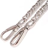 DIY Top Grade 10mm Width Silver Flat Metal Iron Chains Handbag Chains Handbag Accessories Purse Handles Clutch Straps Shoulder Straps Replacement 27.6 Inches