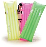 72 X 27 Extra Durable, Inflatable Neon Floating Pool Mat with Handles (Colors May Vary)