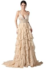 Halter Chiffon Beaded  Dress