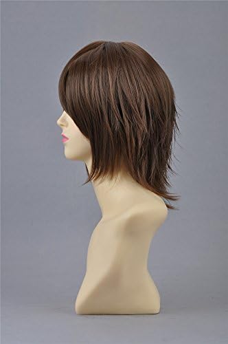 ICOSER Anime Cosplay Short Party Wigs for Men Synthetic Hair (Dark Brown)