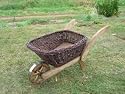 NEW Garden Wooden Wheelbarrow Planter with Willow Weave