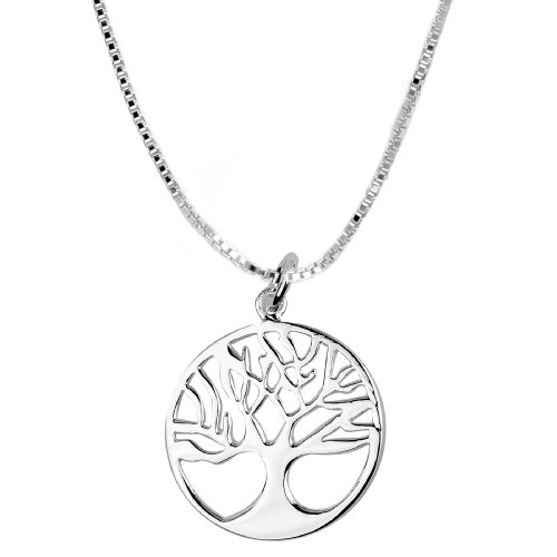 Sterling Silver Tree Pendant, 18″